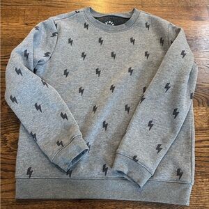 Primary Gray Sweatshirt with Black Lightning Bolts